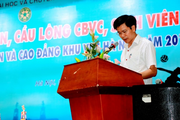 TS. Nguyễn Tất Thắng – Chủ tịch Công đoàn Học viện phát biểu tại buổi lễ Khai mạc