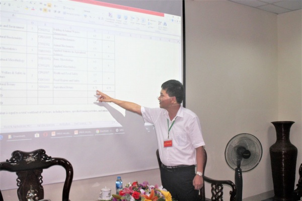 TS. Nguyễn Viết Đăng, trưởng Ban Quản lý đào tạo giải thích về hệ thống tín chỉ của Học viện và các trường đại học tại Cộng hoà Ailen