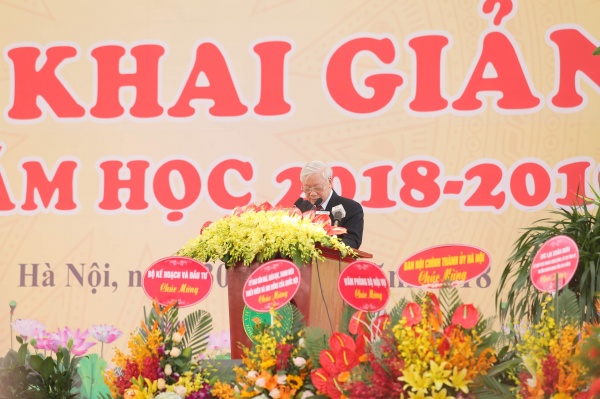 Tổng Bí thư, Chủ tịch nước Nguyễn Phú Trọng phát biểu tại buổi lễ 